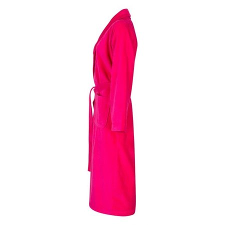 Badrock Donker roze velours badjas unisex met naam borduren