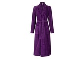 Paarse velours badjas unisex met naam borduren