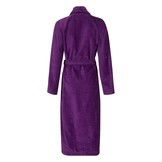 Paarse velours badjas unisex met naam borduren