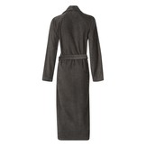 Antraciet velours badjas unisex met naam borduren