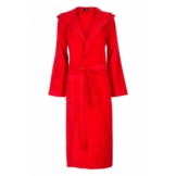 Rode capuchon badjas met naam borduren - badstof katoen