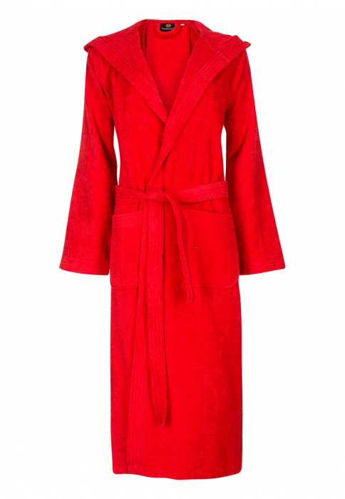 Badrock Rode capuchon badjas met naam borduren - badstof katoen