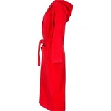 Rode capuchon badjas met naam borduren - badstof katoen