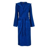 Kobaltblauwe capuchon badjas met naam borduren - badstof katoen