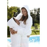 Witte capuchon badjas met naam borduren - badstof katoen