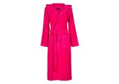 Roze capuchon badjas met naam borduren - badstof katoen