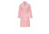 Pastel roze fleece kinderbadjas met naam borduren