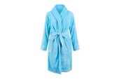 Licht blauwe unisex fleecebadjas met naam borduren