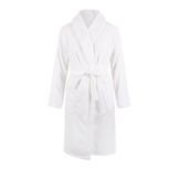 Witte unisex fleecebadjas met naam borduren