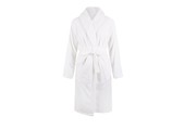 Witte unisex fleecebadjas met naam borduren