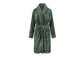 Olijf groene unisex fleecebadjas met naam borduren