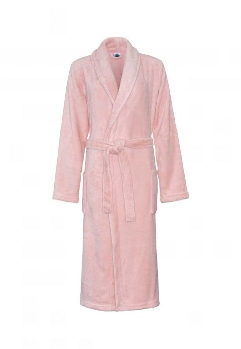 Relax Company Pastel roze unisex fleecebadjas met naam borduren afbeelding