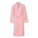Pastel roze unisex fleecebadjas met naam borduren