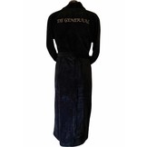 Zwarte velours badjas unisex met naam borduren