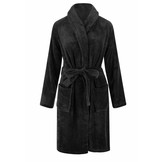 Zwarte fleece badjas – luxe & warme unisex badjas