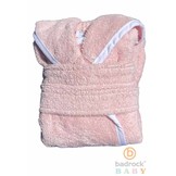 Roze baby badjas met naam borduren