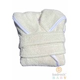 Créme babybadjas badstof katoen met capuchon - GRATIS slabbetje