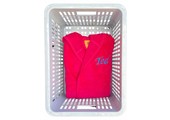 Kinderbadjas fuchsia roze met naam borduren