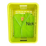 Kinderbadjas lime groen met naam borduren