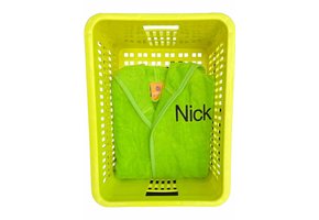 Kinderbadjas lime groen met naam borduren
