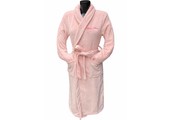 Pastel roze unisex fleecebadjas met naam borduren