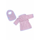 Roze baby badjas met naam borduren