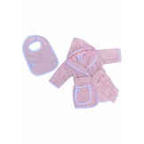 Roze baby badjas met naam borduren