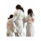 Witte fleece kinderbadjas met naam borduren