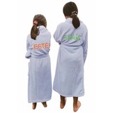Witte fleece kinderbadjas met naam borduren