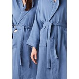 unisex badjas biologisch katoen - denimblauw