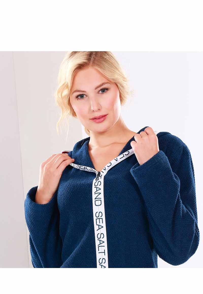 luxe rits badjas met capuchon