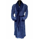 luxe velours herenbadjas met sjaalkraag - met strepen