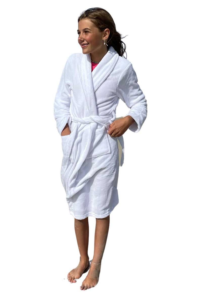 Relax Company kinderbadjas fleece wit afbeelding