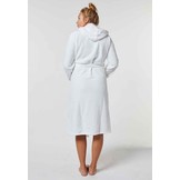Witte badjas unisex met capuchon - fleece