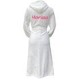 Witte badjas unisex met capuchon - fleece