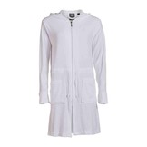Badjas dames wit  - met rits en capuchon