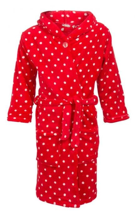 Playshoes badjas kind Stippen rood met capuchon afbeelding