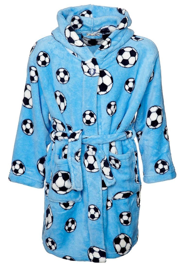 Playshoes badjas kind Voetbal blauw met capuchon afbeelding