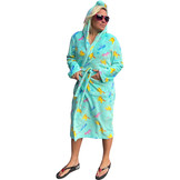 Dames ochtendjas unicorn  met capuchon - fleece