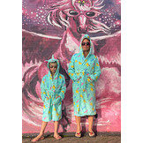 Dames ochtendjas unicorn  met capuchon - fleece