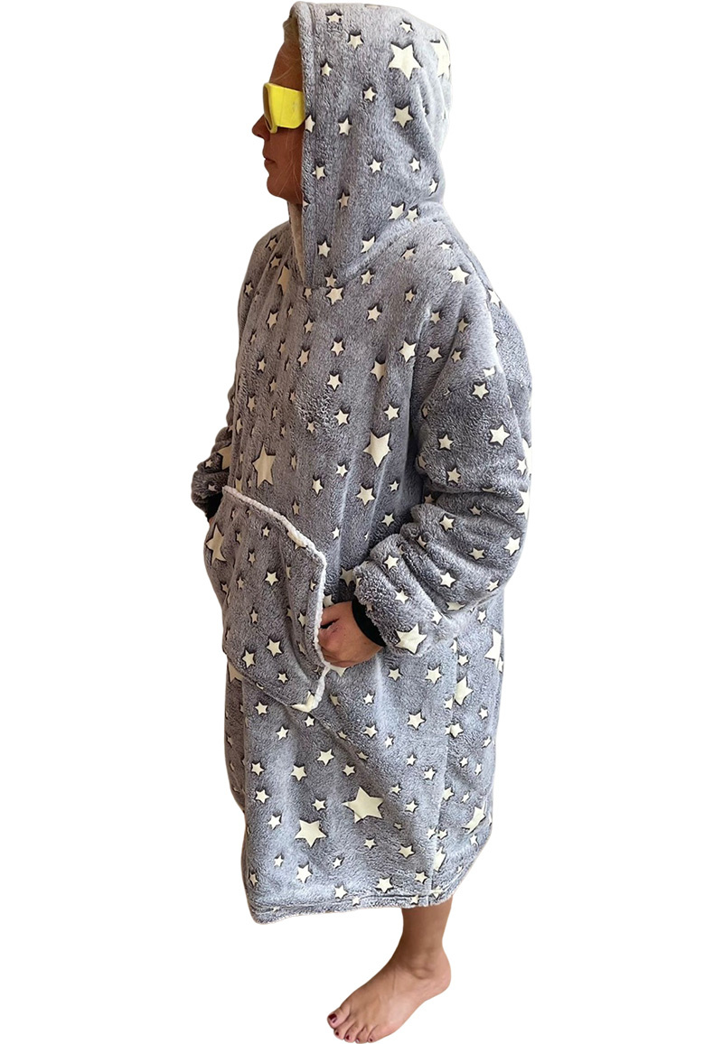 Luxe snuggie deken met hoodie - Glow in the dark
