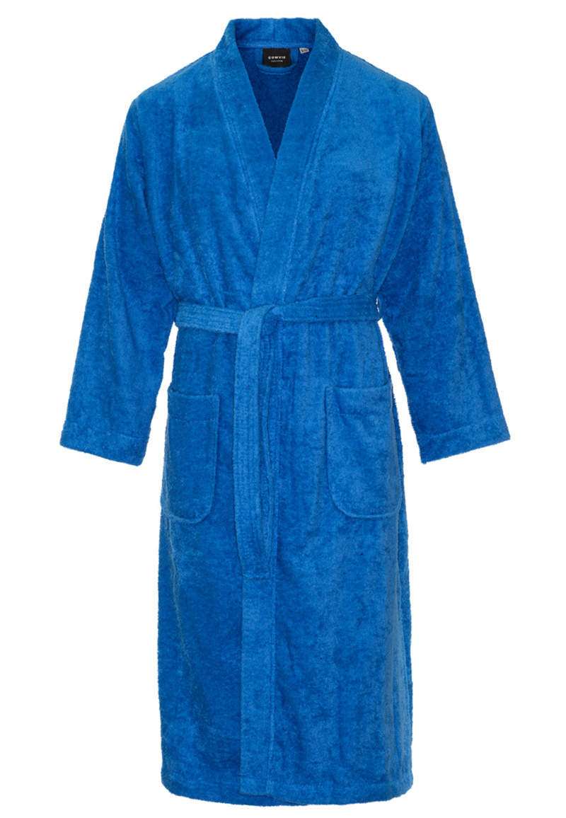 Kimono kobaltblauw unisex - badstof katoen afbeelding
