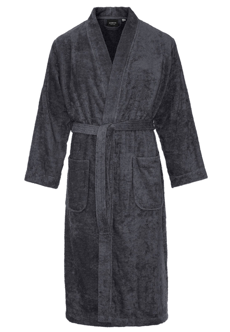Kimono donkergrijs unisex - badstof katoen afbeelding
