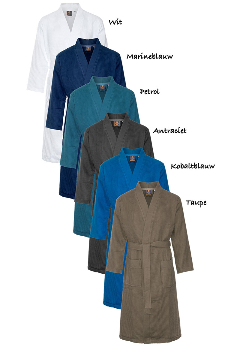 Kobaltblauwe katoenen kimono badjas van Badrock – ademend & comfortabel