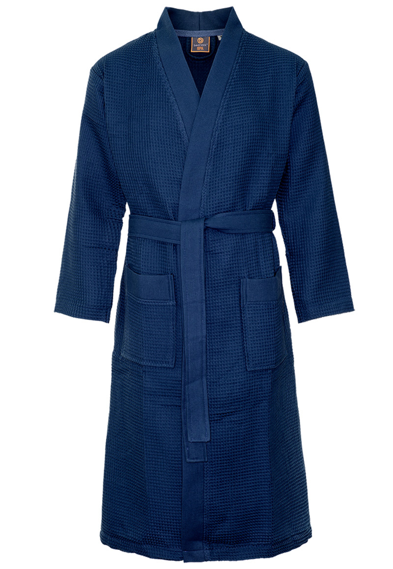 Marine blauwe katoenen kimono badjas van Badrock – unisex model
