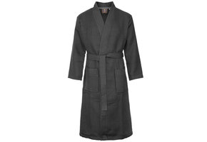 Unisex katoenen badjas antraciet – kimono model