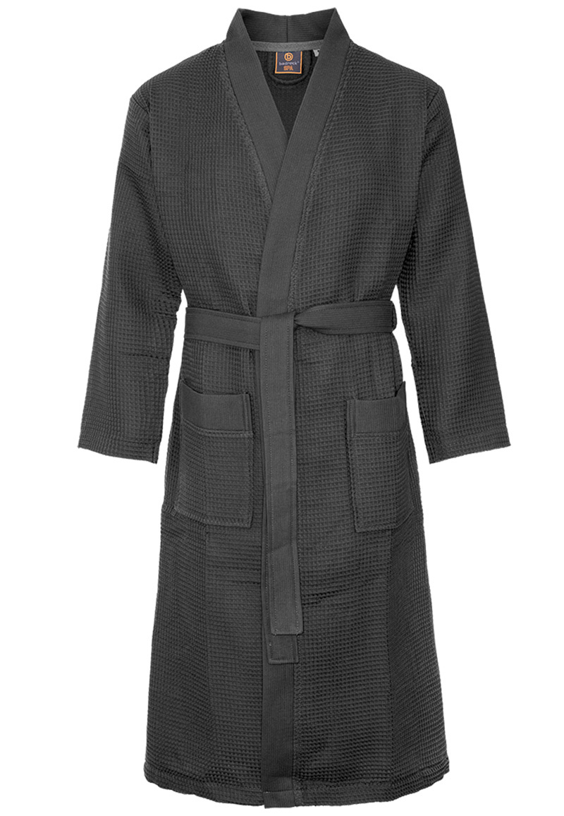 badjas unisex antraciet kimono afbeelding