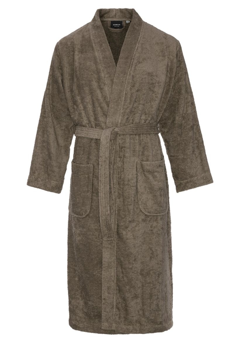 Kimono taupe unisex - badstof katoen afbeelding