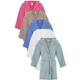 Mousseline badjas kind met capuchon - katoen - fuchsiaroze