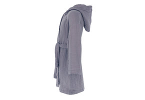 Mousseline badjas kind met capuchon - katoen - lichtgrijs